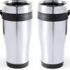 Carson 2x Stuks RVS Thermosbeker/warmhoud Koffiebekers Zwart 500 Ml - Isoleerbekers/reisbekers -Keukenserie Winkel 1200x874