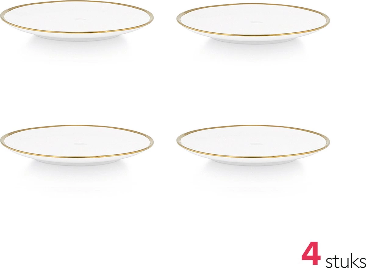 Vtwonen Serviesset - Wit-Goud - Porselein - 24-delig 7 Vtwonen Serviesset - Wit-Goud - Porselein - 24-delig - Afbeelding 5