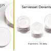 LeRijn® Serviesset Deventer 8 Persoons - 24 Delig - Licht Crème Wit Met Gouden Rand En Motief - Dinerborden - Soepborden - Dessertborden - Borden Servies - Bordenset -Keukenserie Winkel 1200x878 2