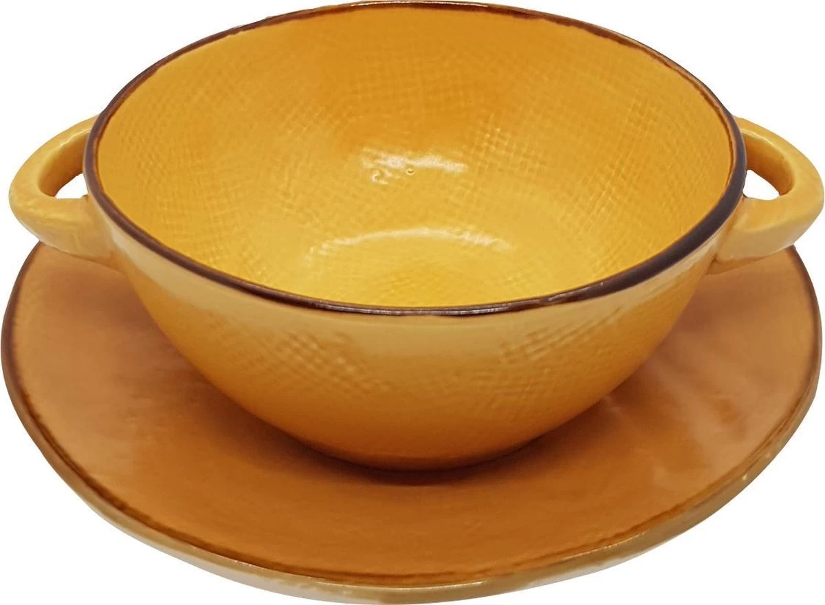 Vivi Oggi - Soepkommen Met Oor - Ø 15cm - Geel - Italië 10 Vivi Oggi - Soepkommen Met Oor - Ø 15cm - Geel - Italië - Afbeelding 8