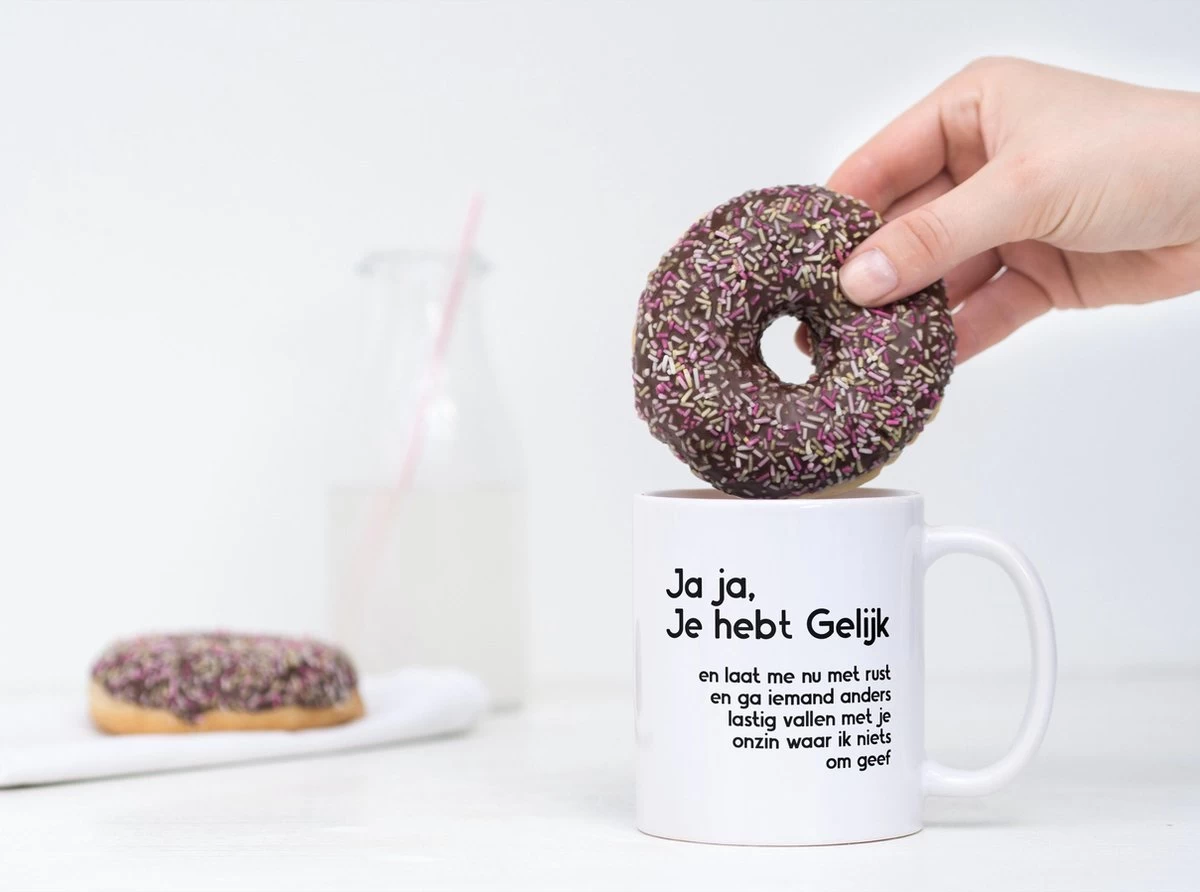 Grappige Mok Met Tekst: Jaja Je Hebt Gelijk | Grappige Cadeaus | Koffiemok | Koffiebeker | Theemok | Theebeker 6 Grappige Mok Met Tekst: Jaja Je Hebt Gelijk | Grappige Cadeaus | Koffiemok | Koffiebeker | Theemok | Theebeker - Afbeelding 4