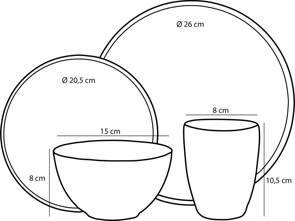 Mica Decorations Tabo Serviesset 4 Persoons - Grijs 9 Mica Decorations Tabo Serviesset 4 Persoons - Grijs - Afbeelding 7