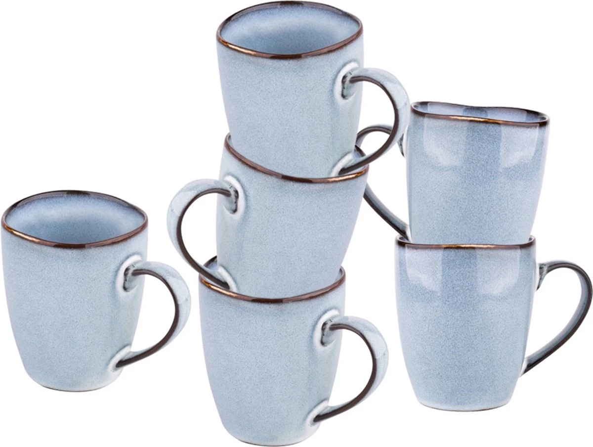 Koffiekopjes - Cappuccino Kop - Theemok - Koffiebeker - Blauw - 320ml - Set Van 6 9 Koffiekopjes - Cappuccino Kop - Theemok - Koffiebeker - Blauw - 320ml - Set Van 6 - Afbeelding 7