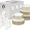 Vtwonen Serviesset - Wit/Goud - Porselein - 36-Delig -Keukenserie Winkel 1200x926 1