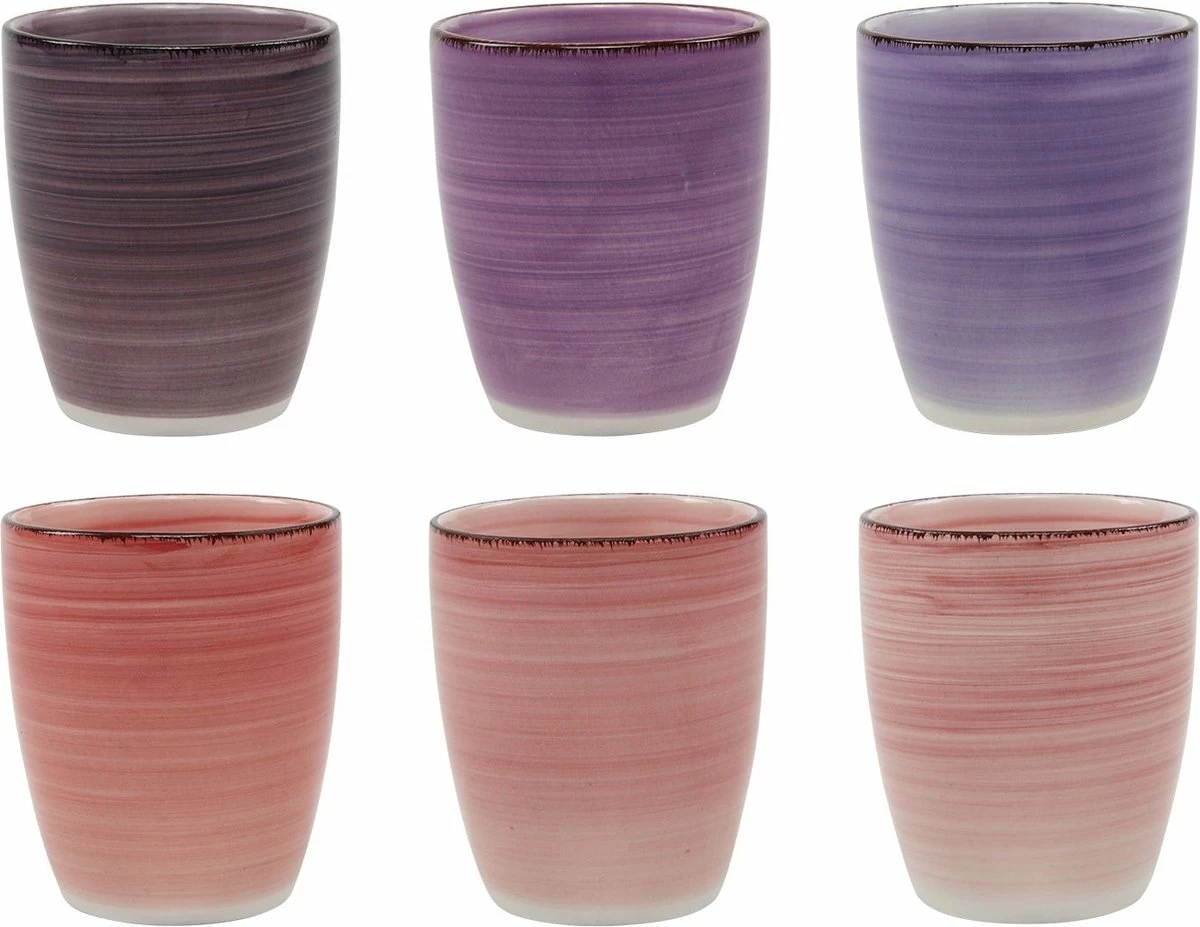 Tavola - Koffiemokken - Zonder Oor - Kleurrijk - Aardewerk - 160Ml - 6 Stuks - Ibizia 6 Tavola - Koffiemokken - Zonder Oor - Kleurrijk - Aardewerk - 160Ml - 6 Stuks - Ibizia - Afbeelding 4