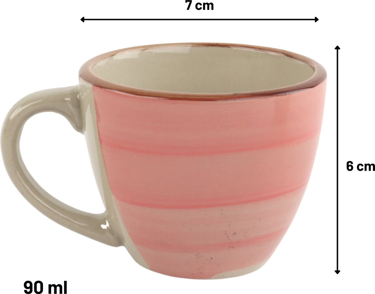 Orange85 Espresso Kopjes - Koffie - Set Van 6 - Meerdere Kleuren - 100 Ml - Aardewerk - Glazen - Met Oor - Koffiekopjes 8 Orange85 Espresso Kopjes - Koffie - Set Van 6 - Meerdere Kleuren - 100 Ml - Aardewerk - Glazen - Met Oor - Koffiekopjes - Afbeelding 6