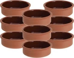 Merkloos 12x Tapas Schaaltjes 500 Ml Terracotta 12 Cm - Keukenbenodigdheden - Kookbenodigdheden - Tafel Dekken - Tapasschaaltjes - Tapas/snacks/hapjes Bereiden En Serveren