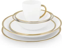 Vtwonen Serviesset - Wit/Goud - Porselein - 36-Delig -Keukenserie Winkel 1200x944