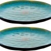 Palmer Bord Lotus 27.5 Cm Zwart Turquoise Stoneware 2 Stuk(s)