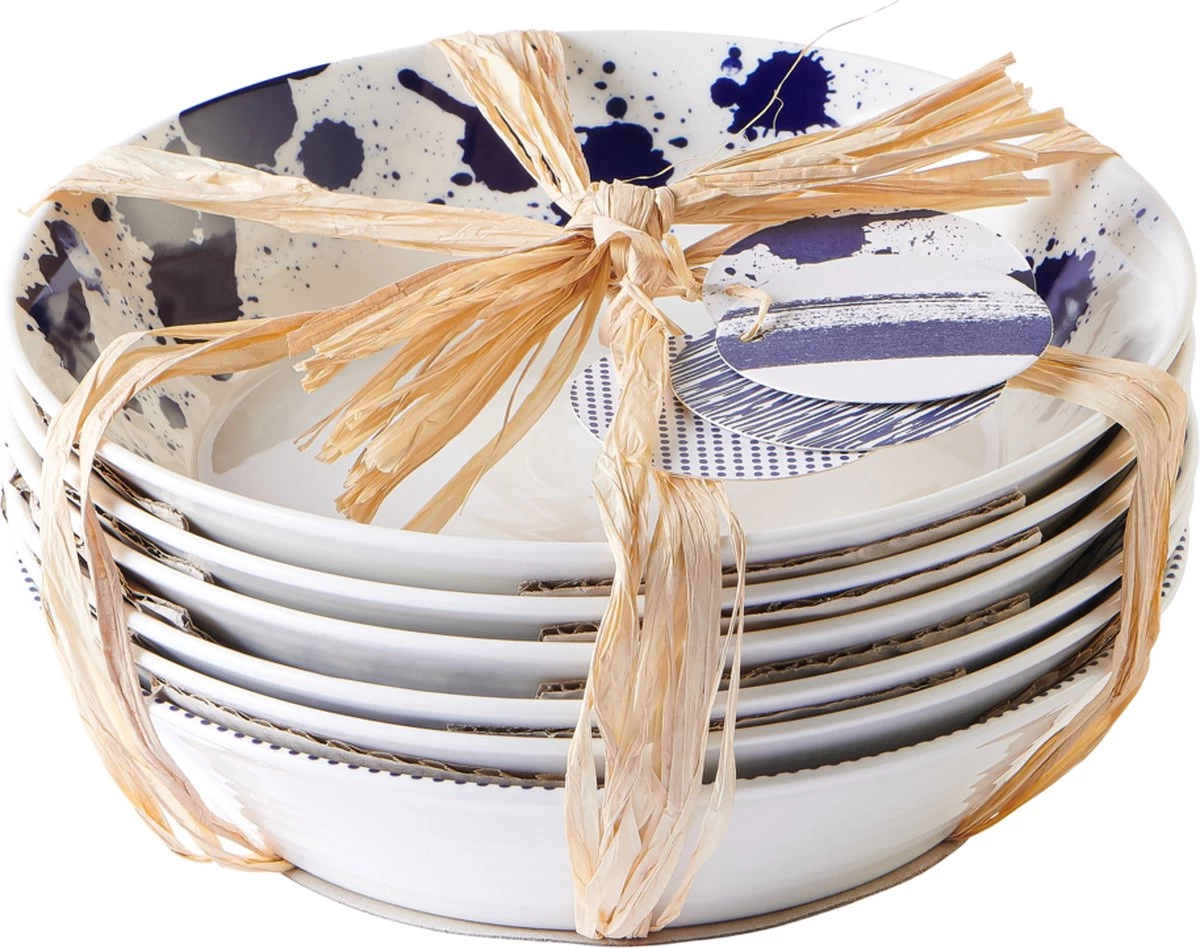 Royal Doulton Pacific - Pastaborden / Bordenset - Porselein - Wit / Blauw - ⌀ 22 Cm - 6 Stuks 8 Royal Doulton Pacific - Pastaborden / Bordenset - Porselein - Wit / Blauw - ⌀ 22 Cm - 6 Stuks - Afbeelding 6