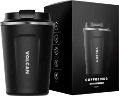 Volcan RVS Koffiebeker To Go - Thermosbeker - Theebeker - Coffee - Zwart