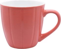Orange85 Koffiekopjes Gekleurd - Set Van 6 - Koffiemokken - Streep - 200 Ml - Reliëf - Aardewerk - Met Oor - Theemokken -Keukenserie Winkel 1200x976