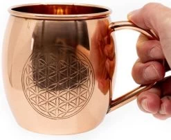 Koperen Beker Flower Of Life Geëtst (470 Ml) -Keukenserie Winkel 1200x982 2
