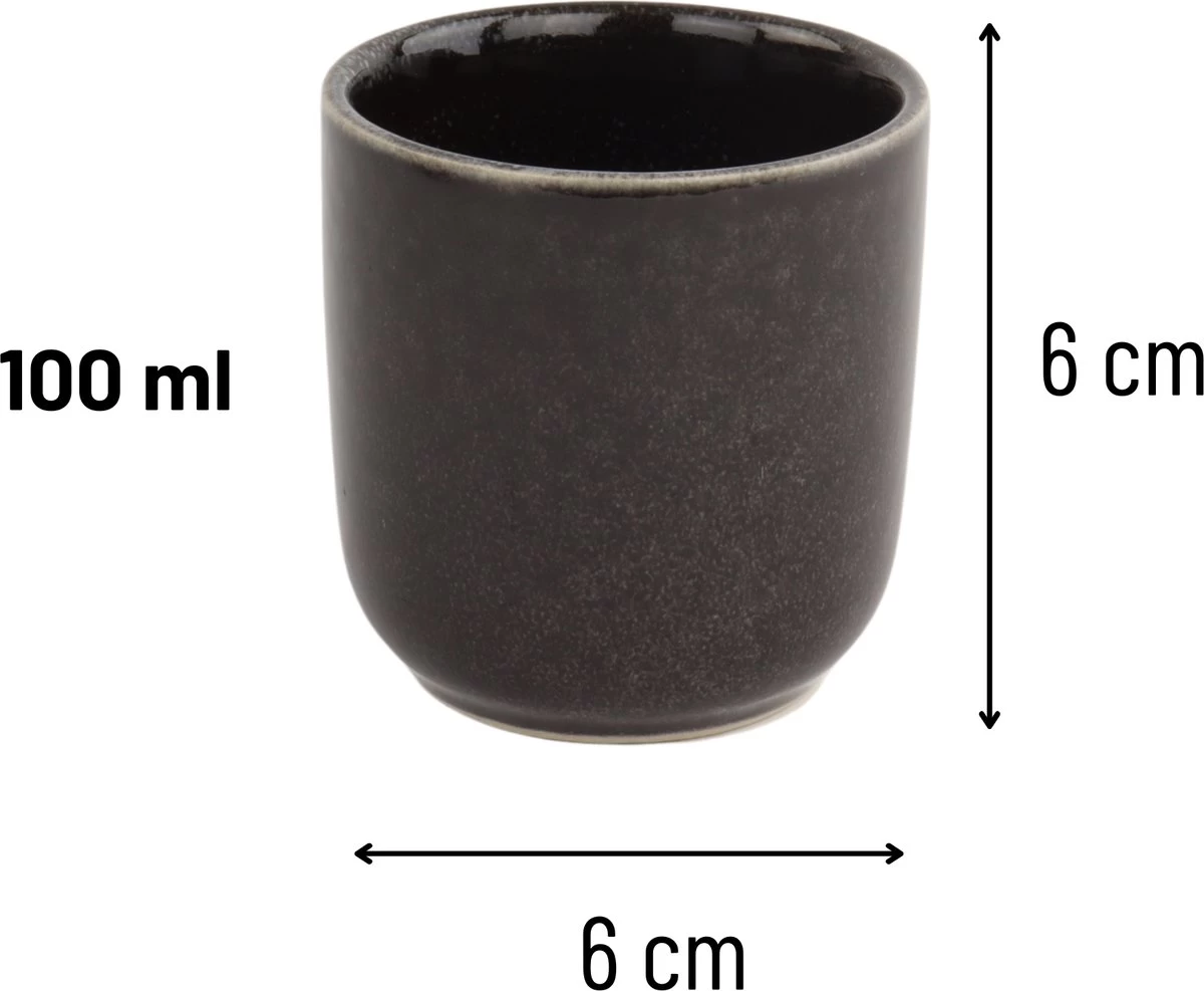 Orange85 Koffiekopjes - Espresso Kopjes - Set Van 6 - 100 Ml - Zwart 7 Orange85 Koffiekopjes - Espresso Kopjes - Set Van 6 - 100 Ml - Zwart - Afbeelding 5