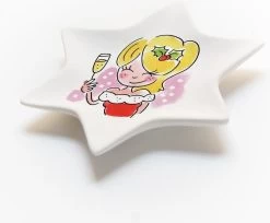 Blond Amsterdam Kerst Bord Ster Girl - 12 Cm