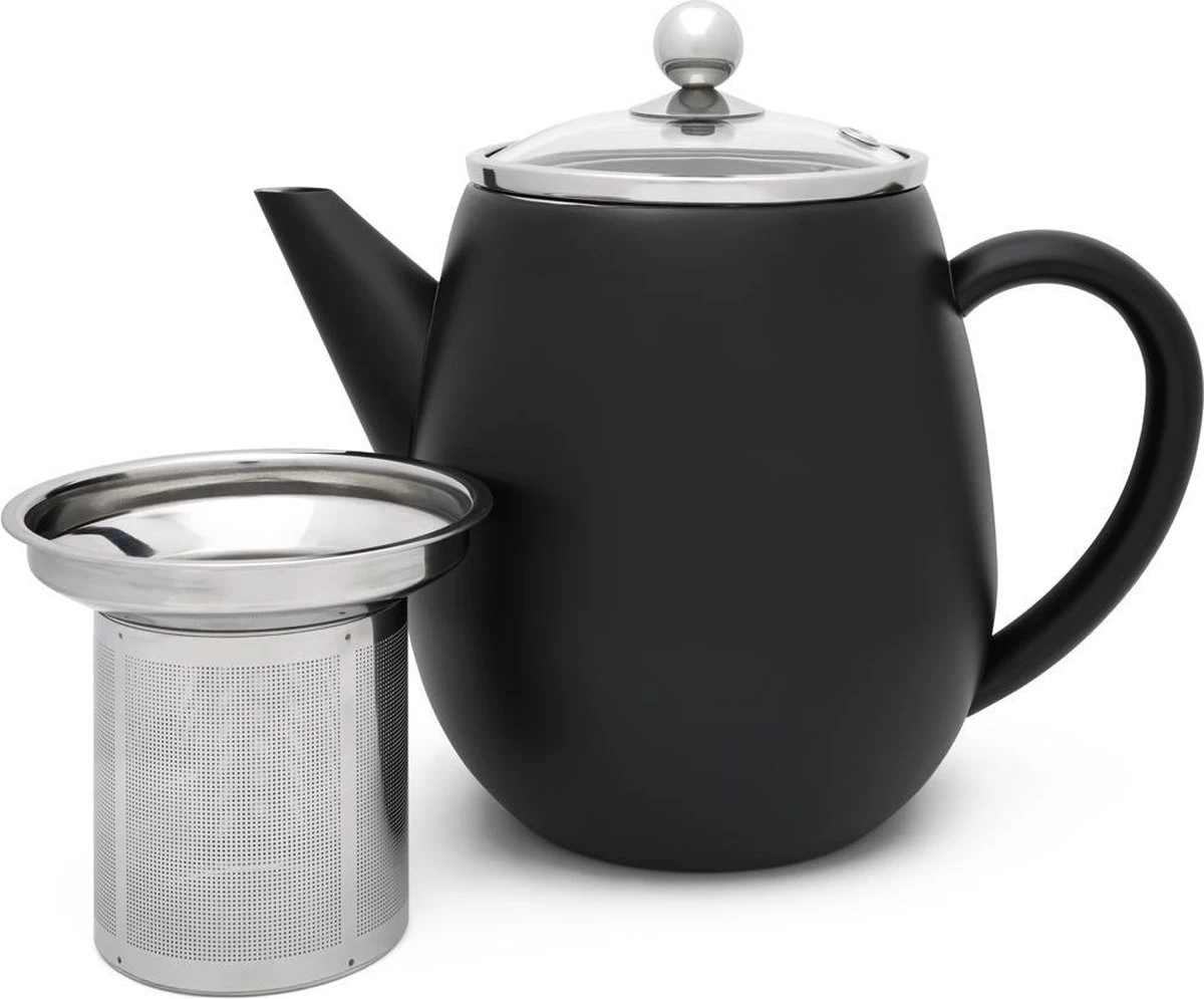 Bredemeijer - Theepot Duet Eva 1,1L Mat Zwart Met Filter - - Dubbelwandig 5 Bredemeijer - Theepot Duet Eva 1,1L Mat Zwart Met Filter - - Dubbelwandig - Afbeelding 3