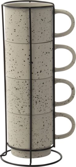 Gusta Rek Met Mokken Ivoor 350 Ml - 4 Stuks -Keukenserie Winkel 549x1200