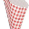 Papieren Frietzak | 50 Stuks |Rode Ruitjes | Puntzak | Frietzakjes | Patatzak -Keukenserie Winkel 576x1200