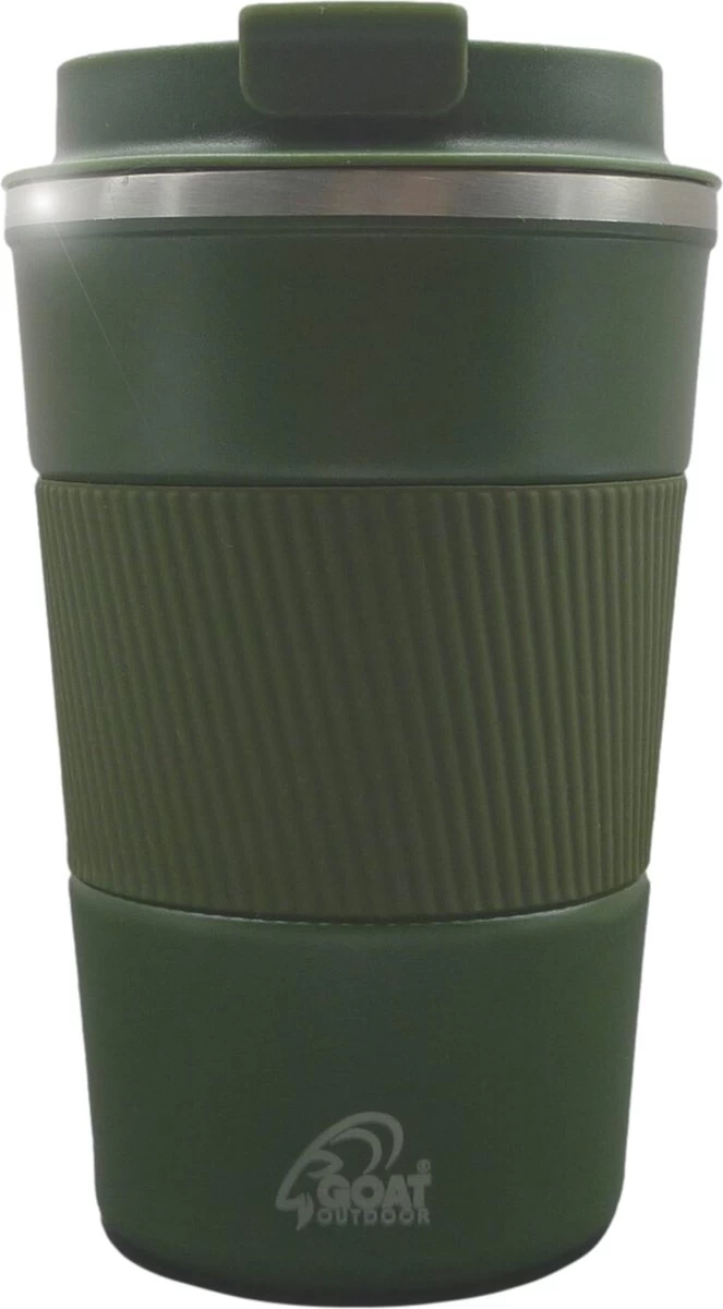 GOAT Outdoor RVS Koffiebeker To Go - Thermosbeker - Theebeker - Reisbeker - Lekvrij - 380ml - Groen 3 GOAT Outdoor RVS Koffiebeker To Go - Thermosbeker - Theebeker - Reisbeker - Lekvrij - 380ml - Groen