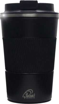 GOAT Outdoor RVS Koffiebeker To Go - Thermosbeker - Theebeker - Reisbeker - Lekvrij - 380ml - Zwart
