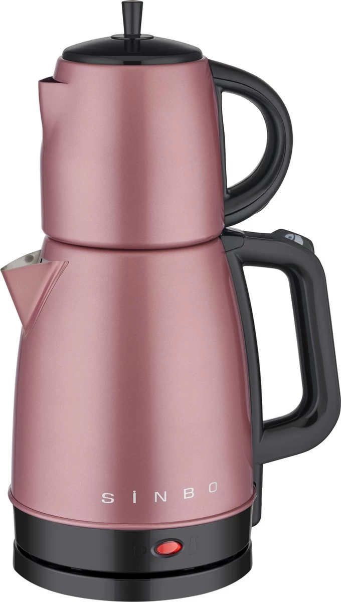 Sinbo - Elektrische Theemaker En Waterkoker – Turkse Theepot – Çaydanlik Set – Warmhoudfunctie – 1,7L – Roze 3 Sinbo - Elektrische Theemaker En Waterkoker – Turkse Theepot – Çaydanlik Set – Warmhoudfunctie – 1,7L – Roze