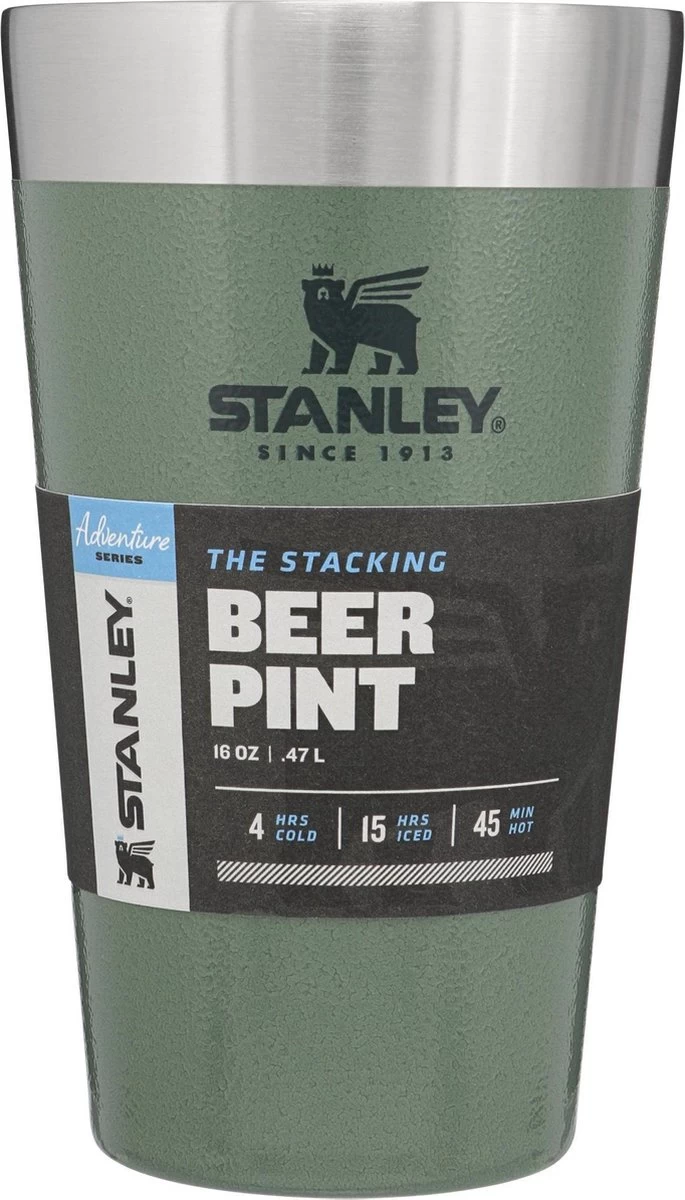 Stanley The Stacking Beer Pint 0,47l - Beker - Hammertone Green 3 Stanley The Stacking Beer Pint 0,47l - Beker - Hammertone Green