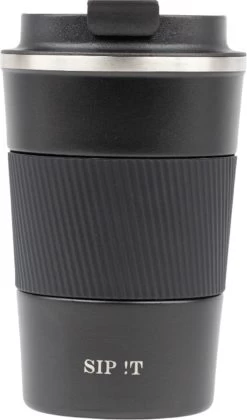 SIP !T® Premium RVS Koffiebeker To Go Thermosbeker – 380 ML – Herbruikbare Koffie & Theebeker – Lekvrij – Zwart - Valentijn -Keukenserie Winkel 706x1200