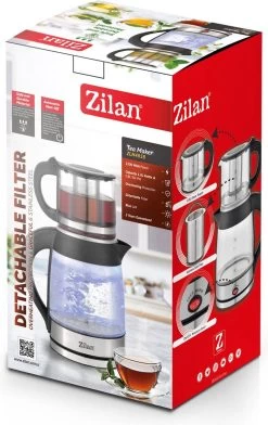 Zilan - 2 In 1 Theemaker En Waterkoker - Turkse Theepot Met Warmhoudfunctie - Caydanlik -Keukenserie Winkel 756x1200
