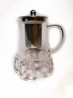 Glazen Theepot Met RVS Theefilter / Theezeef Inclusief Warmhouder ( Rechaud ) - Theelichthouder - Koffie Thee Coffee Tea Maker Luxe -Keukenserie Winkel 892x1200