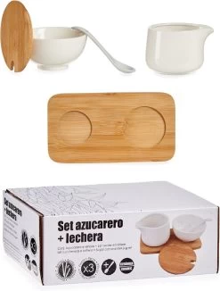 Suiker En Melk Serveren Setje Van Keramiek Met Bamboe 19 Cm -Keukenserie Winkel 908x1200 1