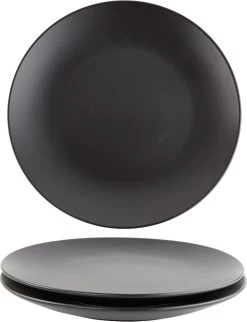 Orange85 Bordenset - Dinerbord - Borden - Plat - Set Van 6 - Mat Zwart - Diameter 27cm - Aardewerk - Servies