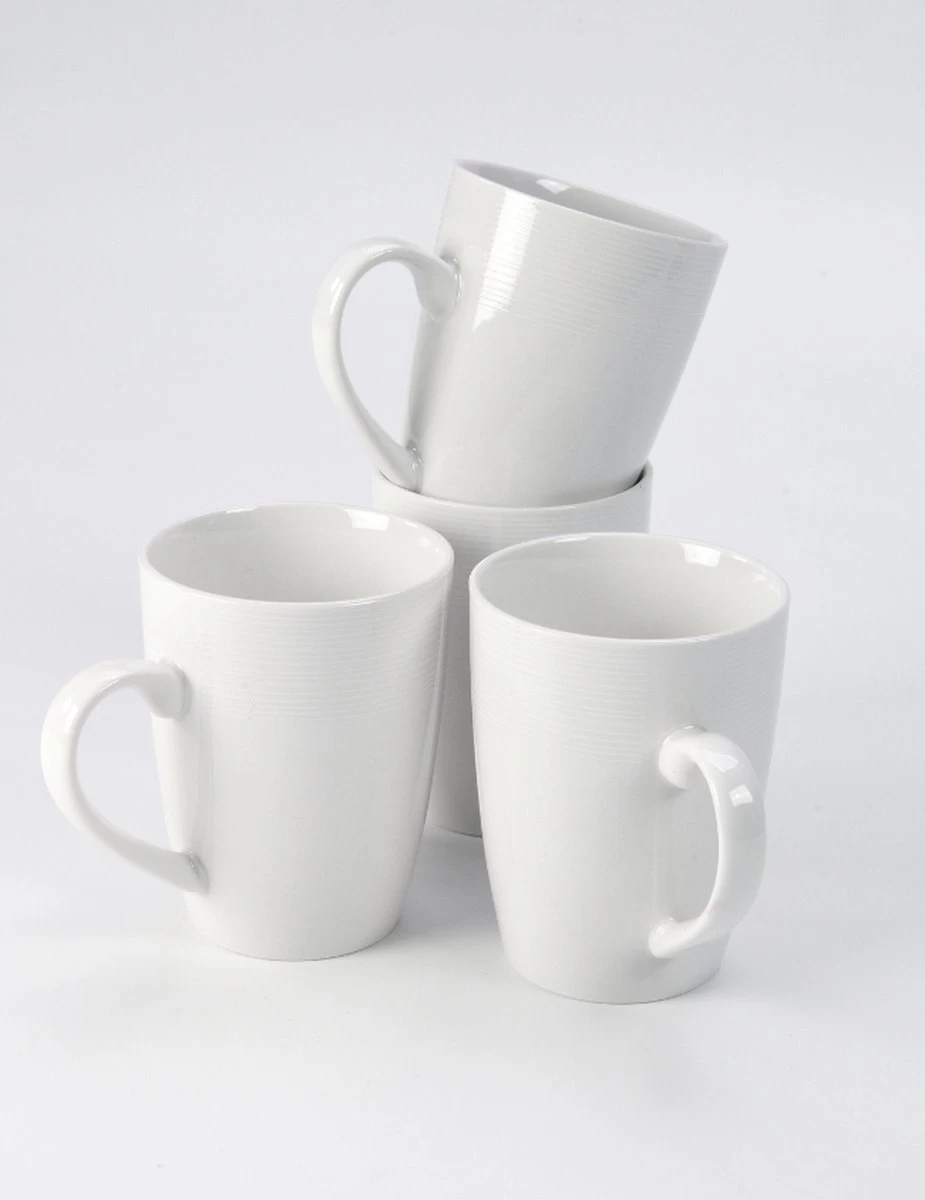 JT Serviesset - Wit - 35delig - 4 Persoons - Luxe Reliëf Design 13 JT Serviesset - Wit - 35delig - 4 Persoons - Luxe Reliëf Design - Afbeelding 11