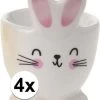 Merkloos 4x Witte Paashaas Eierdop 7 Cm - Eierdop Pasen - Paasontbijt -Keukenserie Winkel 947x1200 3