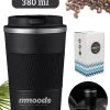 Mmoods Thermosbeker Voor Koffie En Thee 380ml - Koffiebeker To Go - Reisbeker Voor Auto - Herbruikbare Drinkfes Voor Warme En Koude Dranken - Ecologische Thermoskan Zwart Geschenk -Keukenserie Winkel 960x1200 2
