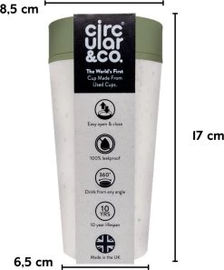 Circular&Co. Herbruikbare To Go Koffiebeker (rCUP) Crème/groen 12oz/340ml -Keukenserie Winkel 999x1200 2